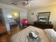 Bedroom with bed, dresser, and mirrored closet doors at 4111 Sanderling Cir # 354, Las Vegas, NV 89103