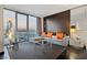 Modern living room with floor-to-ceiling windows offering city views at 4381 W Flamingo Rd # 2016, Las Vegas, NV 89103
