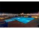 Stunning rooftop pool and spa at night, offering city views at 150 Las Vegas Blvd # 907, Las Vegas, NV 89101