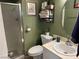 Clean bathroom with shower stall and updated vanity at 2180 Palora Ave, Las Vegas, NV 89169