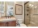 Clean bathroom with updated vanity and walk-in shower at 2261 Boutique Ave, Henderson, NV 89044