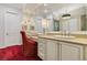 Elegant bathroom with a vanity and large mirror at 2261 Boutique Ave, Henderson, NV 89044