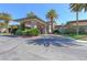 Modern community entrance with stone and red accents at 266 Cullerton St, Las Vegas, NV 89148