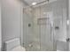 Updated bathroom with a large glass shower and modern tile at 27 E Agate Ave # 505, Las Vegas, NV 89123