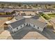 Aerial view of a custom home with a unique layout, and a large backyard at 308 Belfast St, Henderson, NV 89015