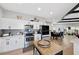 Modern kitchen with white cabinets, stainless steel appliances and an island at 308 Belfast St, Henderson, NV 89015