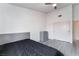 Bedroom with grey walls, ceiling fan, and closet at 3378 Del Marino St, Las Vegas, NV 89121