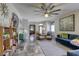 Open living area with fireplace and built-in shelving at 4412 Desert Park Ave, North Las Vegas, NV 89085