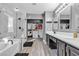 Elegant bathroom with double vanity and large shower at 5313 Dawn Break Canyon St, North Las Vegas, NV 89031