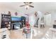 Bright living room featuring a fireplace and built-in shelving at 6255 W Arby Ave # 218, Las Vegas, NV 89118