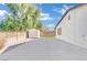 Large backyard with a shed and spacious concrete patio at 6436 Whippoorwill Way, Las Vegas, NV 89103