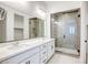 Elegant bathroom with double vanity and a glass shower at 650 Sentinel Spire St, Las Vegas, NV 89138