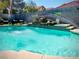 Relaxing pool area with a large waterfall feature at 7629 Delaware Bay Dr, Las Vegas, NV 89128