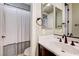 Simple bathroom with a single vanity and shower at 8593 Garden Valley Ct, Las Vegas, NV 89178