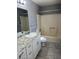 Clean bathroom with granite vanity and tub shower combo at 2072 Mesquite Ln # 104, Laughlin, NV 89029