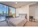 Bright bedroom with city views and a comfortable bed at 3726 Las Vegas Blvd # 1002, Las Vegas, NV 89158