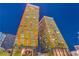 Night view of two modern high-rise buildings at 3726 Las Vegas Blvd # 1002, Las Vegas, NV 89158