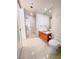 Spa-like bathroom with walk-in shower, modern vanity, and tiled floors at 3726 Las Vegas Blvd # 2907, Las Vegas, NV 89158