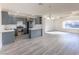 Modern kitchen with gray shaker cabinets and quartz countertops at 4476 Avondale Ave, Las Vegas, NV 89121