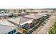 Aerial view of homes with backyard patios and community landscape at 4720 E Cactus Canyon Dr, Pahrump, NV 89061