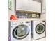 Convenient laundry room with washer, dryer, and cabinets at 4720 E Cactus Canyon Dr, Pahrump, NV 89061