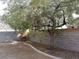 Backyard featuring a concrete block wall and multiple trees at 5624 Silver Belle St, Las Vegas, NV 89149