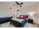 Contemporary bedroom with modern furniture, stylish decor and lots of natural light at 6289 Redstone Hills Dr, Las Vegas, NV 89148