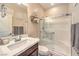 Clean bathroom with a walk-in shower and modern vanity at 6737 Fast Brook Ct, North Las Vegas, NV 89084