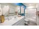 Modern bathroom with large shower and white vanity at , North Las Vegas, NV 89084