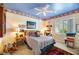 Bedroom with a patriotic theme, featuring a blue ceiling and playful decor at 10032 Fox Springs Dr, Las Vegas, NV 89117
