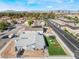 Aerial view of home featuring a trampoline, artificial turf, and an outdoor dining area at 2690 Diamante Cir, Las Vegas, NV 89121