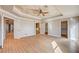 Main bedroom with hardwood floors, high ceilings and walk-in closet at 6336 Fence Post St, Las Vegas, NV 89148