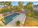 Aerial view of the refreshing pool and backyard oasis at 7258 Sashaying Spirit Ct, Las Vegas, NV 89131