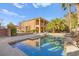 Large inviting pool and spacious backyard at 7258 Sashaying Spirit Ct, Las Vegas, NV 89131