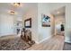 Bright and spacious entryway with wood flooring and a decorative rug at 8068 Buena Vida St, Las Vegas, NV 89166
