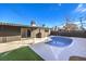 Backyard view showing pool and patio area at 104 Temple Dr, Las Vegas, NV 89107