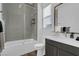 Clean bathroom with a walk-in shower and modern vanity at 11903 Sandstone Arch Dr, Las Vegas, NV 89138