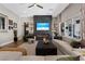 Relaxing living room with a fireplace and built-in shelving at 11903 Sandstone Arch Dr, Las Vegas, NV 89138