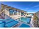 Stunning pool and patio with lounge chairs at 210 Bella Noche St, Las Vegas, NV 89138