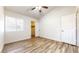 Bright bedroom with wood-look floors and a large closet at 2725 S Nellis Blvd # 2197, Las Vegas, NV 89121