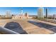 Aerial view of a city landscape with skyscrapers and a large empty lot at 2747 Paradise Rd # 1104, Las Vegas, NV 89109