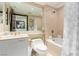 Clean bathroom with a tub, shower, and updated vanity at 2747 Paradise Rd # 1104, Las Vegas, NV 89109