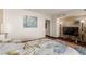 Bedroom with hardwood floors and city views at 2747 Paradise Rd # 1104, Las Vegas, NV 89109