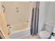 Clean bathroom with a tub, shower, and toilet at 3125 N Buffalo Dr # 2120, Las Vegas, NV 89128