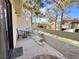 Private balcony with table and chairs at 3811 Desert Marina Dr # 132, Laughlin, NV 89029