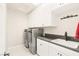 Laundry room with white cabinets and gray countertops at 49 Vista Outlook St, Henderson, NV 89011