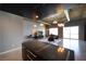 Modern kitchen island with dark countertops and sleek cabinetry at 900 Las Vegas Blvd # 901, Las Vegas, NV 89101