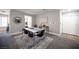 Modern dining room with marble table and six black chairs at 915 Vegas Valley Dr # 4, Las Vegas, NV 89109