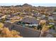 Aerial view showcasing the home's location and mountain views at 1024 San Eduardo Ave, Henderson, NV 89002