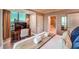 King bed, city view, and access to bathroom at 135 E Harmon Ave # 2302, Las Vegas, NV 89109